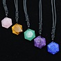 Natural Genstone Pendant Necklaces, Hexagon