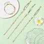 Pulseras de cadena de latón con cuentas de piedras preciosas naturales facetadas y perlas naturales para mujer., dorado