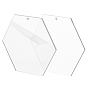BENECREAT Hexagon Transparent Acrylic Big Pendants, with Jute Twine