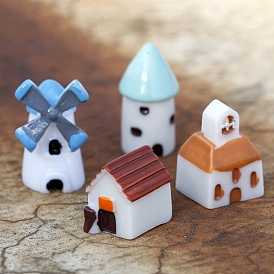 Resin Miniature Home Buildings Micro Landscape Decorations, for Dollhouse Accessories Pretending Prop Decorations