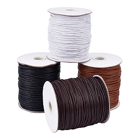PandaHall Elite 4 Rolls 4 Colors Waxed Cotton Thread Cords