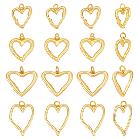 14 латунные подвески шт., сердце, стойки покрытие, без кадмия и без свинца, долговечный, с целью перехода в кольце