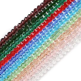 Прозрачные стеклянные бусины, рондель, граненые