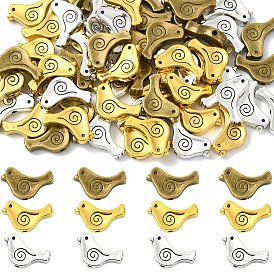 60 шт 3 цвета бусины из сплава тибетского стиля, без кадмия и без свинца, птица