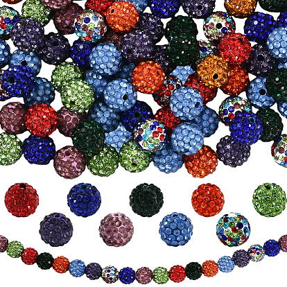 90шт стеклянные бусины из глины со стразами проложить круглые бусины, круглые