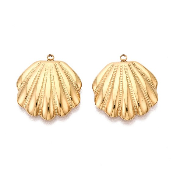 304 подвески из нержавеющей стали, шарм в форме ракушки, ионное покрытие (ip)