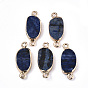 Natural Lapis Lazuli Links Connectors, with Light Gold Tone Iron Loops, Oval