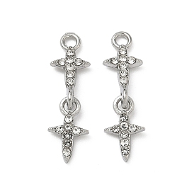 Подвески из сплава и страза, крест прелести