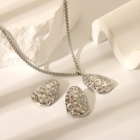 304 комплекты из серег-гвоздиков и ожерелий с подвесками из нержавеющей стали в форме капли для женщин