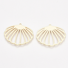 Pendentifs en laiton, sans nickel, charme de coquillage