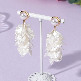 Серьги-гвоздики с имитацией жемчуга из латуни и АБС-пластика Petaline, С 304 результатами из нержавеющей стали