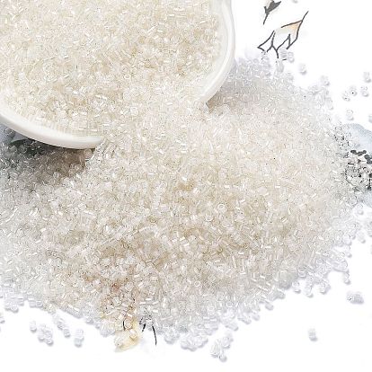 Прозрачные внутри цветные стеклянные бусины, цилиндр