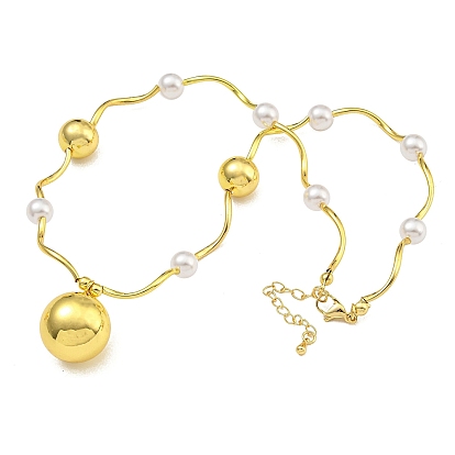 Стойки из латуни и АБС-пластика жемчужные бусины круглые подвески в виде шара для женщин, без кадмия и без свинца, долговечный