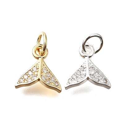 Подвески из фиштейла из латуни с микропаве из кубических цирконий, стойки покрытие, долговечный, с целью перехода в кольце