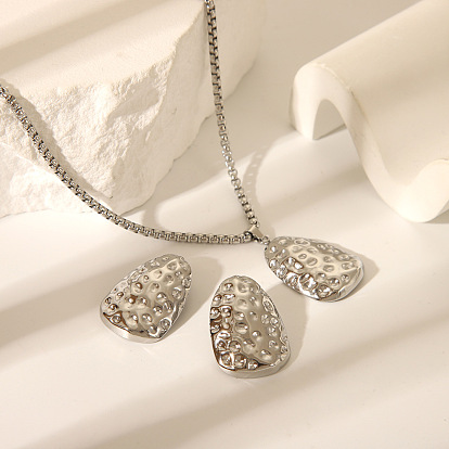 304 комплекты из серег-гвоздиков и ожерелий с подвесками из нержавеющей стали в форме капли для женщин