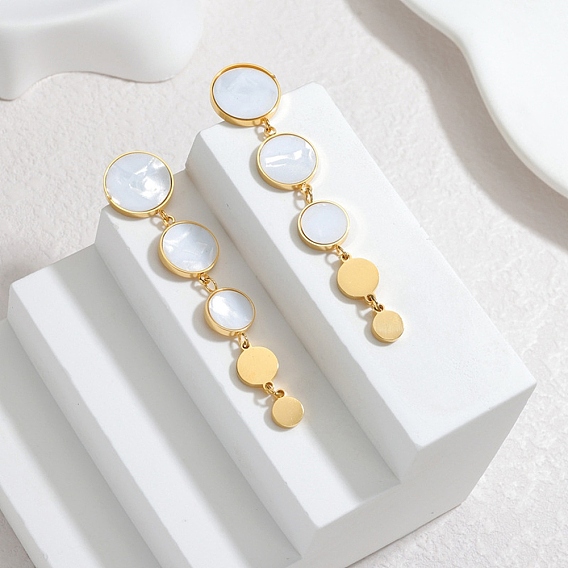 304 плоские круглые серьги-гвоздики из нержавеющей стали и акрила