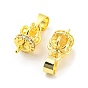 Crown Shape Brass Micro Pave Cubic Zirconia Cup Peg Bails, Pendant Bails, Long-Lasting Plated, Lead Free & Cadmium Free