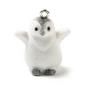 Кулоны из флокированной смолы, пингвин, с железной платиной петлей