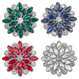 4шт. 4 цвета стеклянные стразы цветы свадебные аксессуары для платья