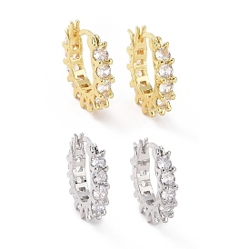Cubic Zirconia Hoop Earrings, Golden Brass Jewelry for Women