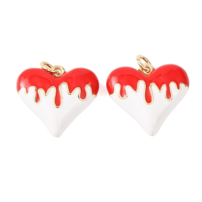 Латунные подвески, сердце прелести, с эмалью, без свинца и без кадмия, долговечный