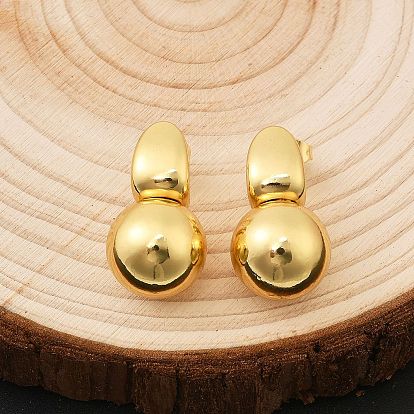 Круглые серьги-гвоздики из латуни, стойки покрытие, долговечный, без кадмия и без свинца