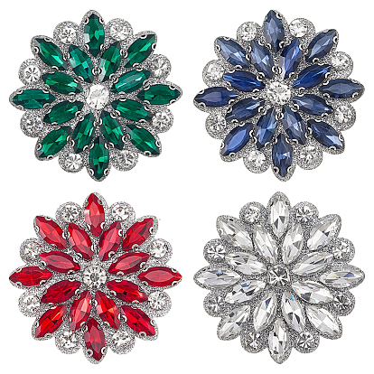 4шт. 4 цвета стеклянные стразы цветы свадебные аксессуары для платья