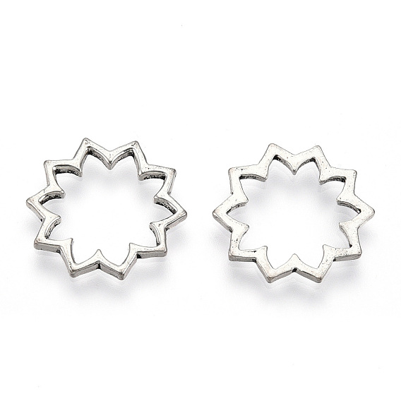 Tibetan Style Alloy Linking Rings, Cadmium Free & Lead Free, Flower
