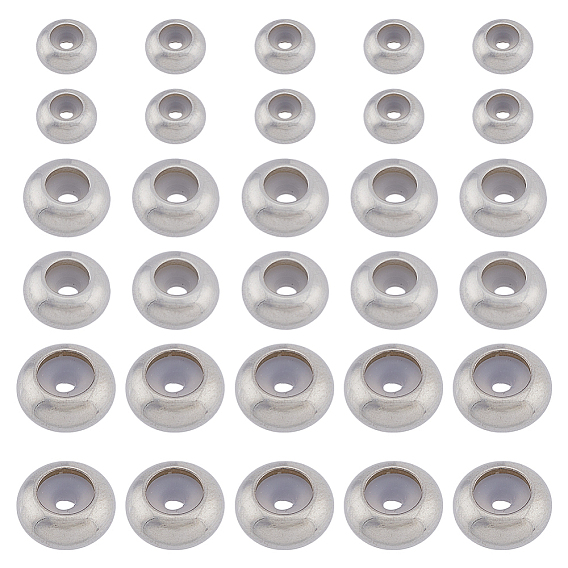 50шт 3 стиль 316l хирургические бусины из нержавеющей стали, с резиной внутри, ползунки, рондель