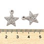 304 Stainless Steel Pendants, with Rhinestone, Star Charms