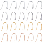 304 Stainless Steel Earring Hooks, with Horizontal Loop, Flat Ear Wire