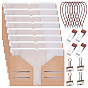 4Pcs Stainless Steel Pen Clips, 4Pcs Steel Paper Clips, 8Pcs Rectangle PVC File Pockets, 8Pcs Kraft Paper Card Holder, 8Pcs Nylon Elastic Straps