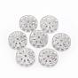 304 Stainless Steel Filigree Joiners, Flat Round