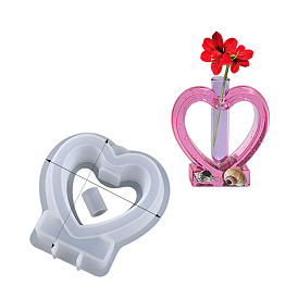 DIY Heart Silicone Vase Molds, Resin Casting Molds, for UV Resin, Epoxy Resin Craft Making