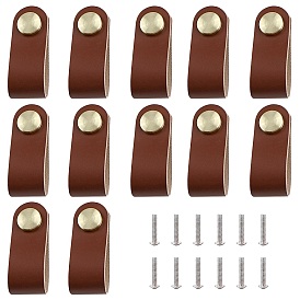 12 комплекты кожаных ручек, аксессуары для шкатулки, с алюминиевыми винтами