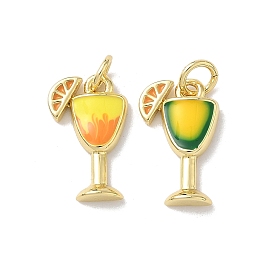 Латунь эмаль подвески, сок очарование, с целью перехода в кольце, стойки покрытие, долговечный, без свинца и без кадмия, реальный 18 k позолоченный