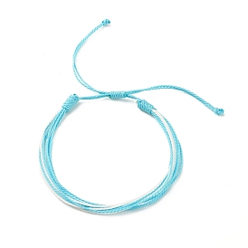 Waxed Polyester Multi-strand Bracelet, Adjustable String Bracelet for Women