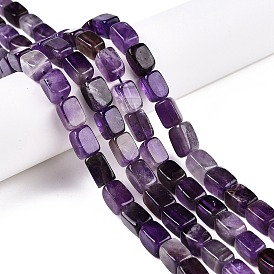 Natural Amethyst Beads Strands, Cuboid