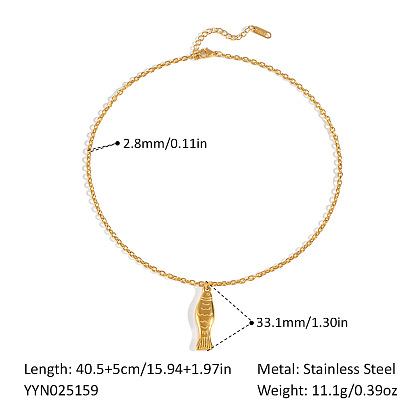 Европейские ожерелья с подвеской в виде рыбы из нержавеющей стали