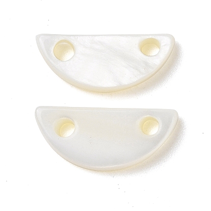 Natural Freshwater Shell Connector Charms, Arch/Half Round Links