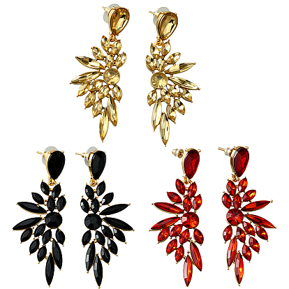 3 пары 3 цвета смоляные серьги-гвоздики в форме крыла, длинные серьги-капли из сплава, золотые