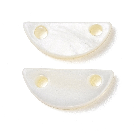 Natural Freshwater Shell Connector Charms, Arch/Half Round Links