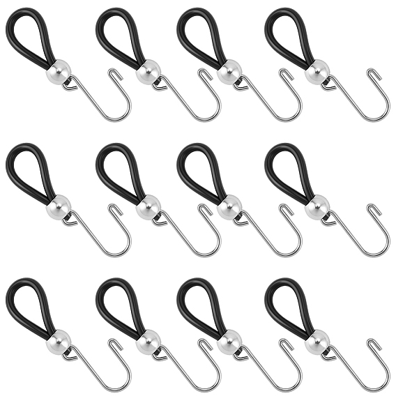 Железный держатель молнии верхний, с резиновой фурнитура, застежка для удержания молнии, чёрные