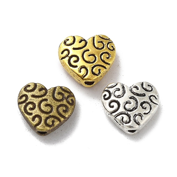 Сплавочные овальные бусины тибетского стиля , без кадмия и без свинца, сердце