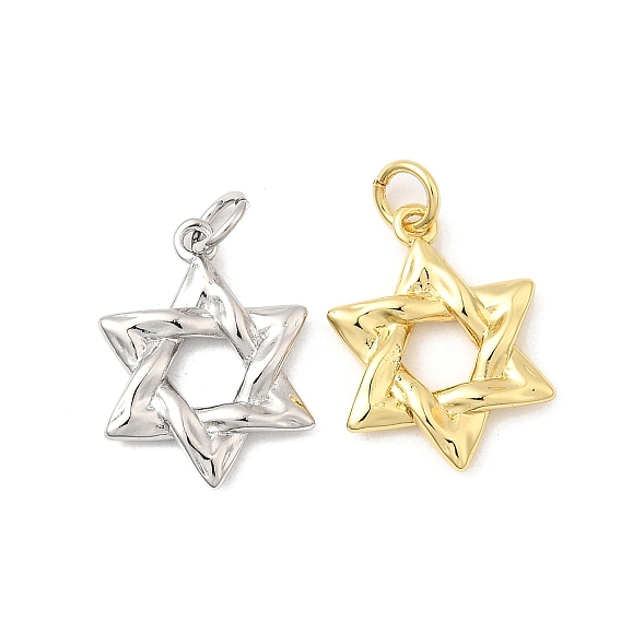Латунные подвески, звезда Давида, долговечный, без свинца и без кадмия, стойки покрытие, с целью перехода в кольце