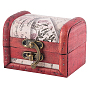 Retro Wooden Jewelry Storage Boxes with Latch Clasps, Rectangle