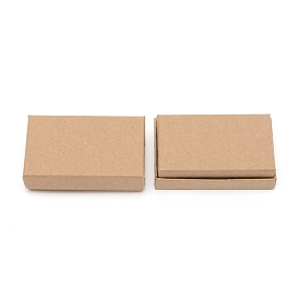 Boîte à bijoux en papier rectangle, couvercle à pression, avec un tapis d'éponge, pour les bagues, emballage bracelet et montre