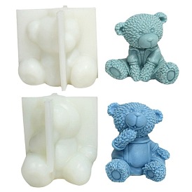 3D Lovely Teddy Bear Scented Candle Food Grade Silicone Molds, Aromatherapy Candle Moulds