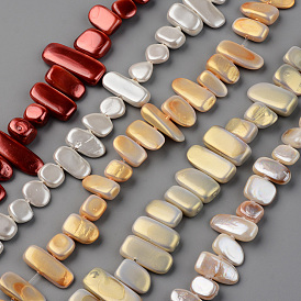 Spray Painted Natural Freshwater Shell Beads Strands, Shell Shards, Chip