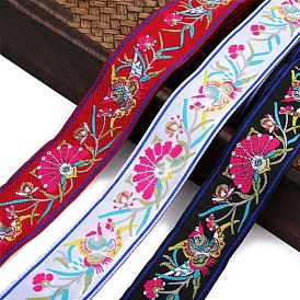 6.8M Ethnic Style Polyester Jacquard Bird Ribbon, Clothes Decoration